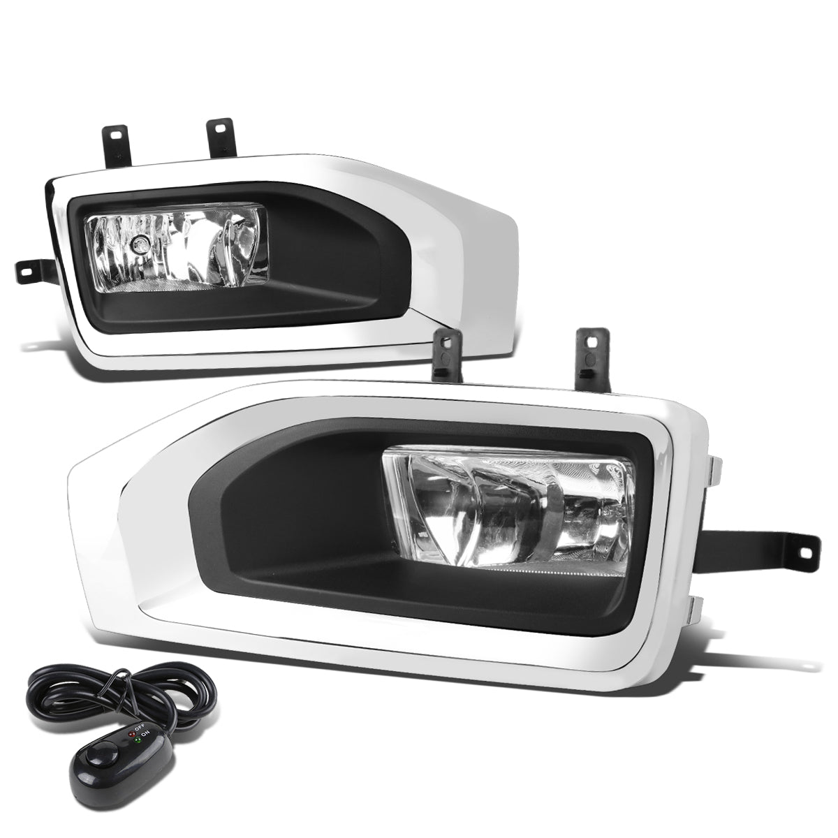 DNA Motoring, 15-18 GMC Yukon XL Clear Lens Fog Lights - w/Bezel+Switch+Bulbs