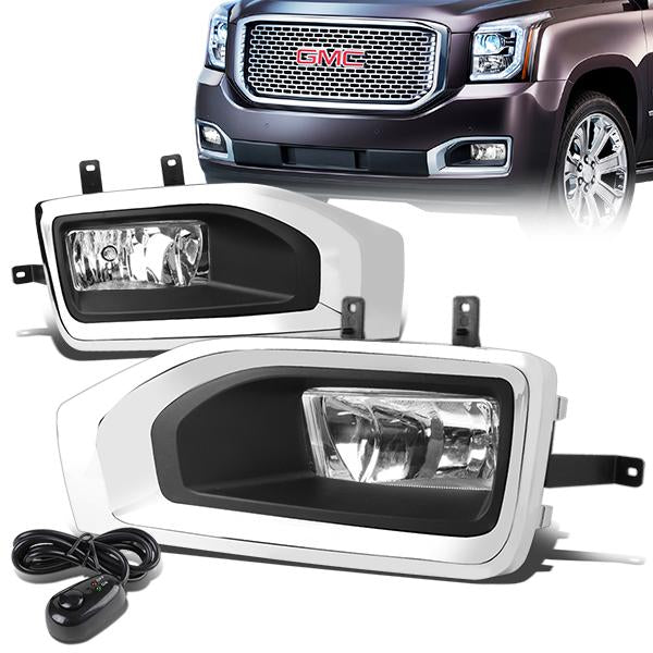 DNA Motoring, 15-18 GMC Yukon XL Clear Lens Fog Lights - w/Bezel+Switch+Bulbs