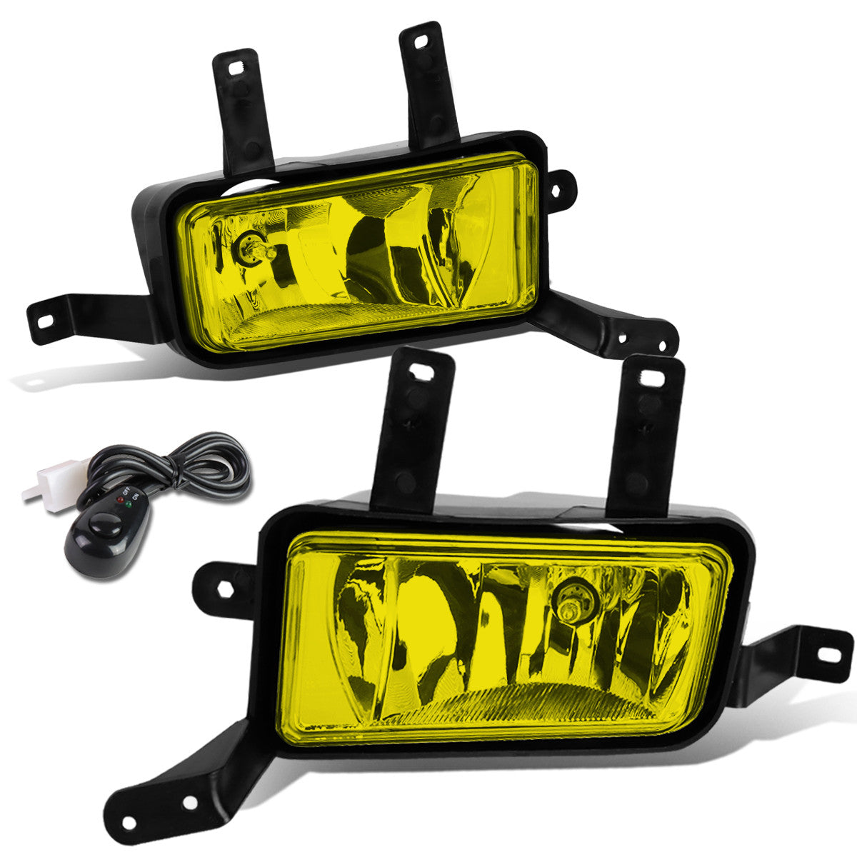 DNA Motoring, 15-20 Chevy Tahoe Suburban GMC Yukon XL Amber Lens Fog Lights - w/Switch+Bulbs