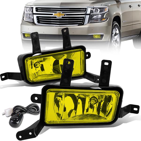 DNA Motoring, 15-20 Chevy Tahoe Suburban GMC Yukon XL Amber Lens Fog Lights - w/Switch+Bulbs