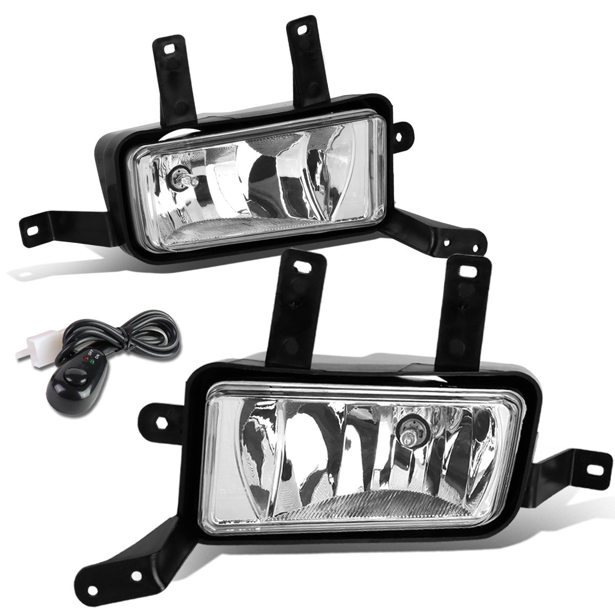 DNA Motoring, 15-20 Chevy Tahoe Suburban GMC Yukon XLClear Lens Fog Lights - w/Switch+Bulbs