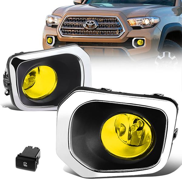 DNA Motoring, 16-17 Toyota Tacoma Amber Lens Fog Lights - w/Bezel+Switch+Bulbs