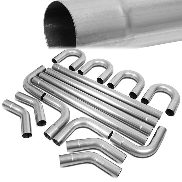 J2 Engineering, 16pcs 3.0 in. OD Custom Exhaust Piping w/Straight & 45 90 Degree & U-Band Pipes