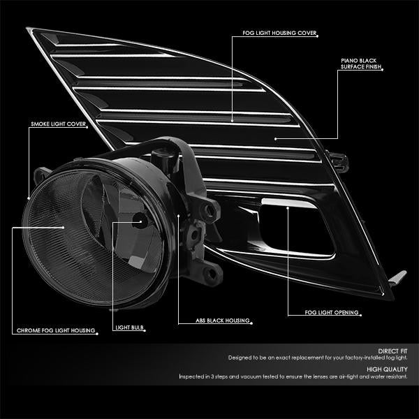 DNA Motoring, 18-20 Toyota Camry SE/ XSE Smoked Lens Fog Lights - w/Bezel+Switch+Bulbs