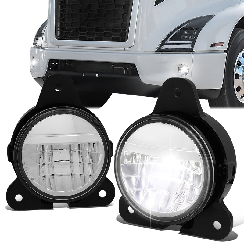 DNA Motoring, 18-20 Volvo VNR 300 400 640 Chrome Housing LED Fog Lights