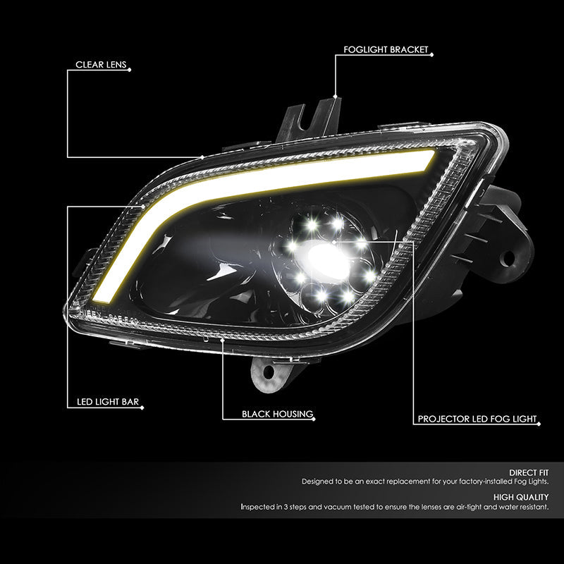 DNA Motoring, 18-22 Freightliner Cascadia Black Housing 3D LED Projector Fog Lights