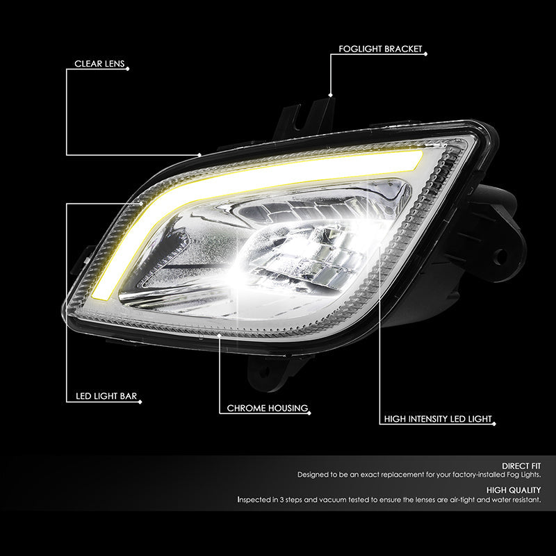 DNA Motoring, 18-22 Freightliner Cascadia Chrome Housing 3D LED Fog Lights