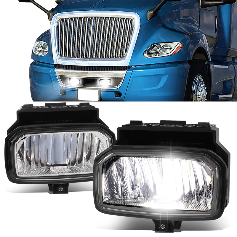 DNA Motoring, 18-22 International Harvester LT625 Full LED Fog Lights - Chrome Housing