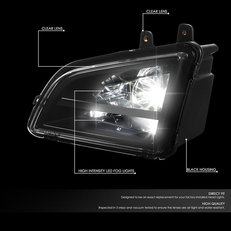 DNA Motoring, 18-22 Volvo VNL Pair Full LED Fog Lights (Black Housing)