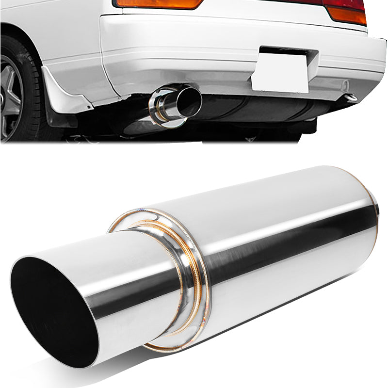 J2 Engineering, 2 in. Inlet 3 in. Diagonal Cut Slanted Exhaust Muffler Tip - Stainless Steel