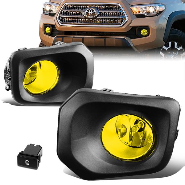 DNA Motoring, 2016 Toyota Tacoma Amber Lens Fog Lights - w/Bezel+Switch+Bulbs