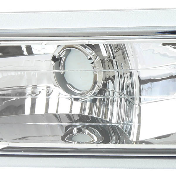 Nuvision Lighting, 88-00 Chevy GMC C10 C/K 1500 2500 3500 Suburban Turn Signal Bumper Lights - Chrome Housing