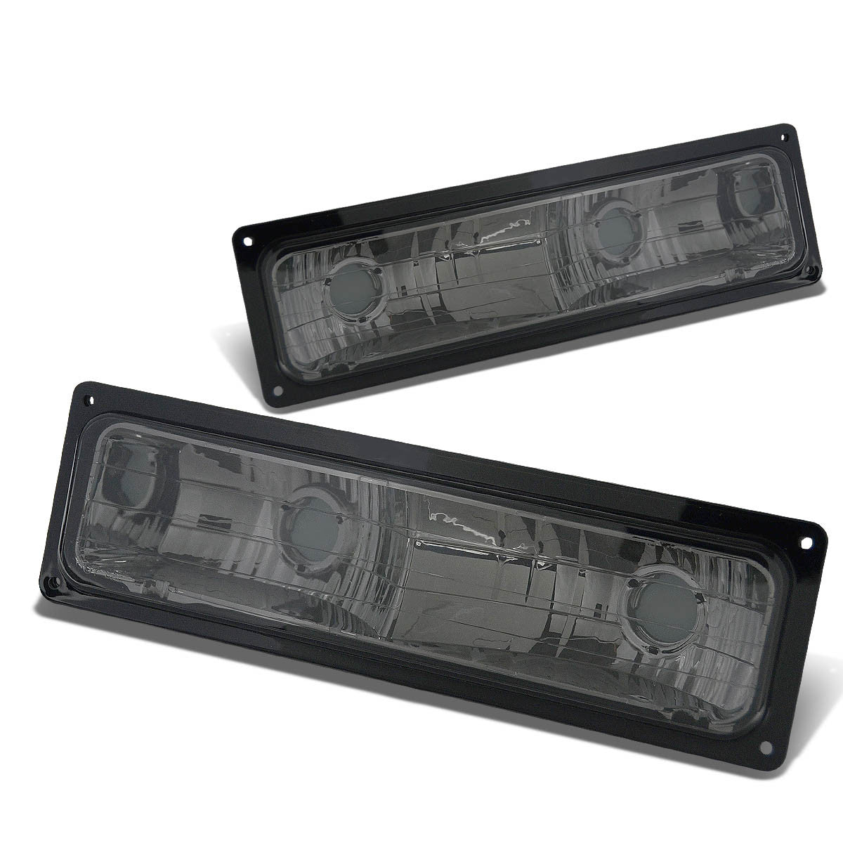 Nuvision Lighting, 88-00 Chevy GMC C10 C/K 1500 2500 3500 Suburban Turn Signal Bumper Lights - Smoked Lens