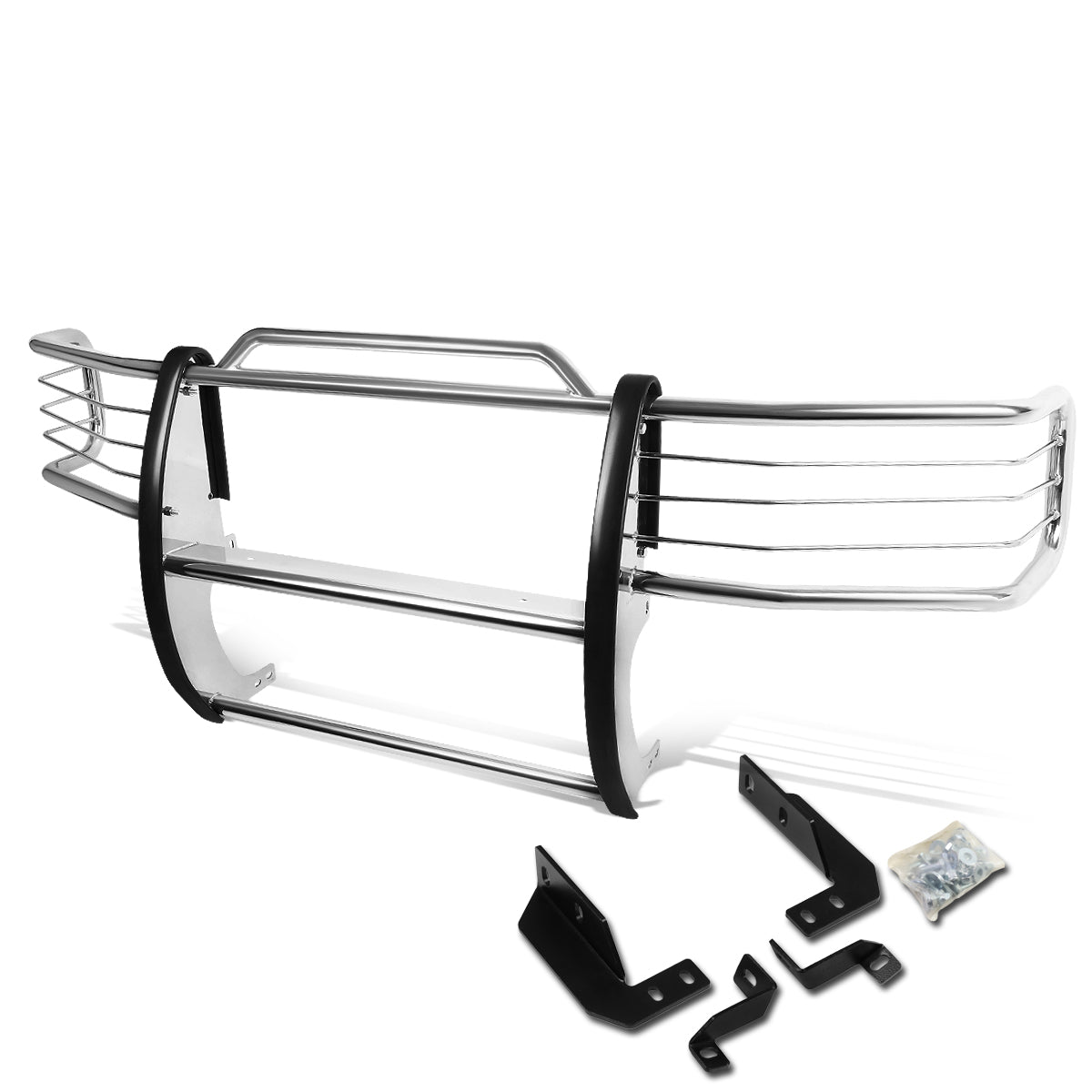 CAAP, 92-97 Ford F150 F250 F350 Bronco Brush Grille Guard - Stainless Steel