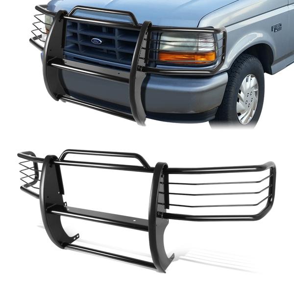 CAAP, 92-97 Ford F150 F250 F350 Bronco Brush Grille Guard - Steel - Black