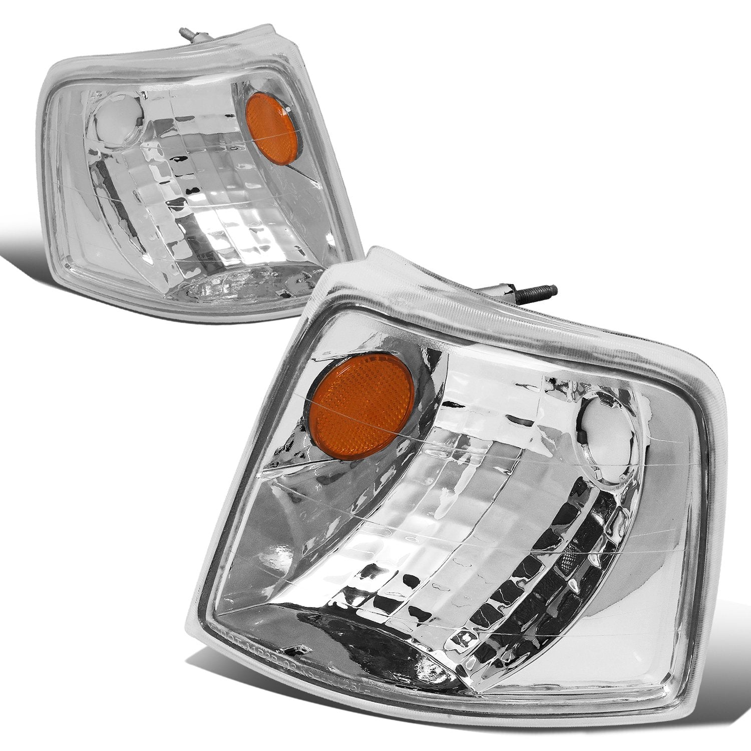 Nuvision Lighting, 93-97 Ford Ranger Turn Signal Lights - Chrome Housing Amber Corner