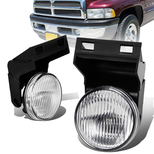 DNA Motoring, 94-01 Dodge Ram 1500 2500 3500 Clear Lens Fog Lights - w/Light Bulbs