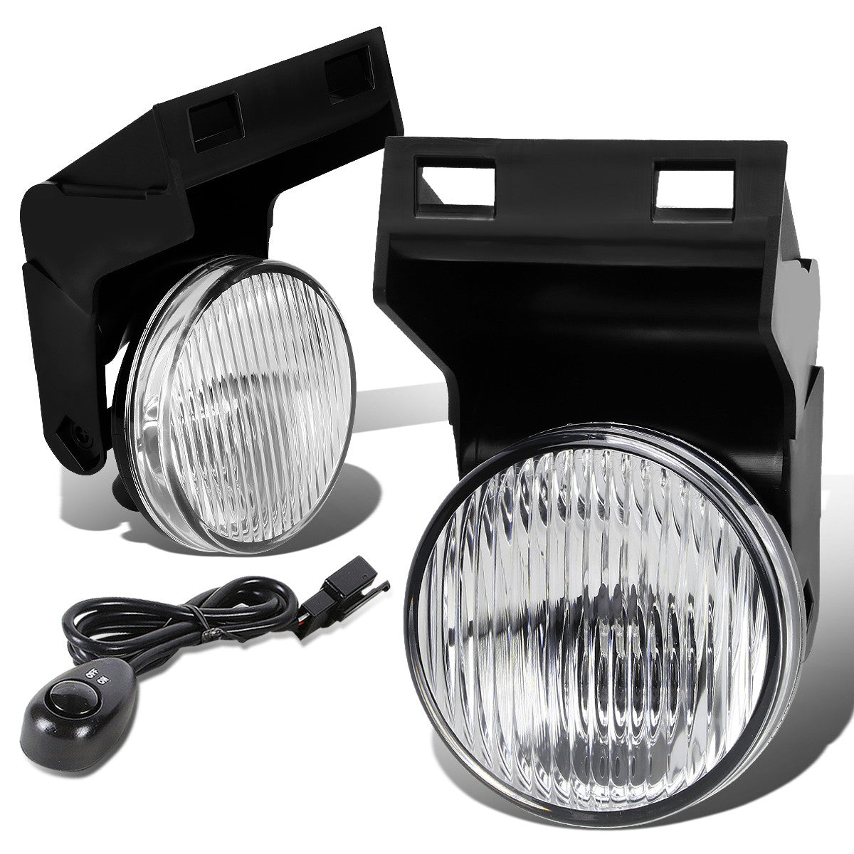 DNA Motoring, 94-01 Dodge Ram 1500 2500 3500 Clear Lens Fog Lights - w/Switch