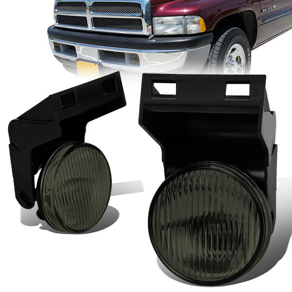 DNA Motoring, 94-01 Dodge Ram 1500 2500 3500 smoked Lens Fog Lights - w/Light Bulbs