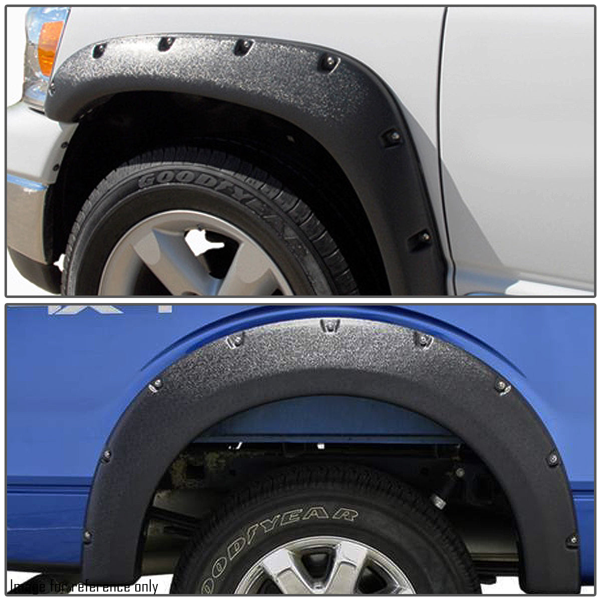 CAAP, 94-02 Dodge Ram 1500 2500 3500 Fender Flares - Pocket-Rivet Style - Matte