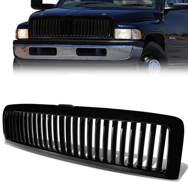 CAAP, 94-02 Dodge Ram 1500 2500 3500 Front Grille - Vertical Fence Style - Black