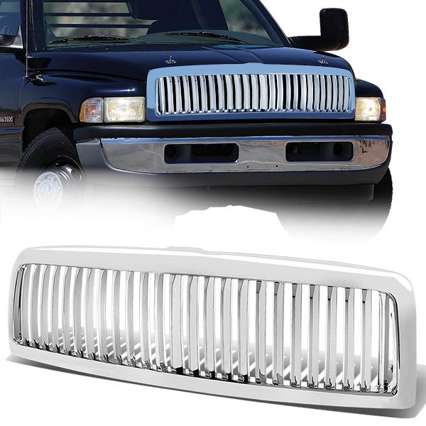 CAAP, 94-02 Dodge Ram 1500 2500 3500 Front Grille - Vertical Fence Style - Chrome