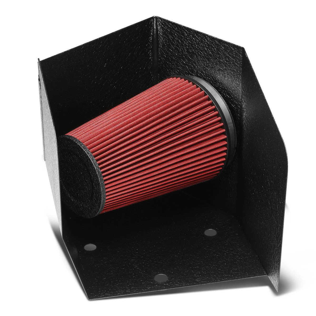 J2 Engineering, 94-02 Dodge Ram 2500 3500 5.9L L6 Black Cold Air Intake w/Heat Shield+Cone Filter