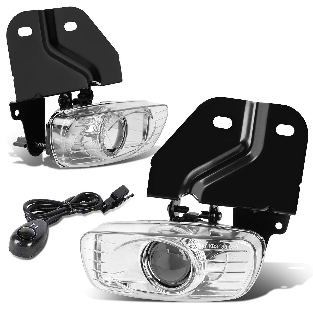 DNA Motoring, 99-00 Cadillac Escalade GMC Yukon Denali/SLE/SLT 5.7L Clear Lens Fog Lights - w/Switch