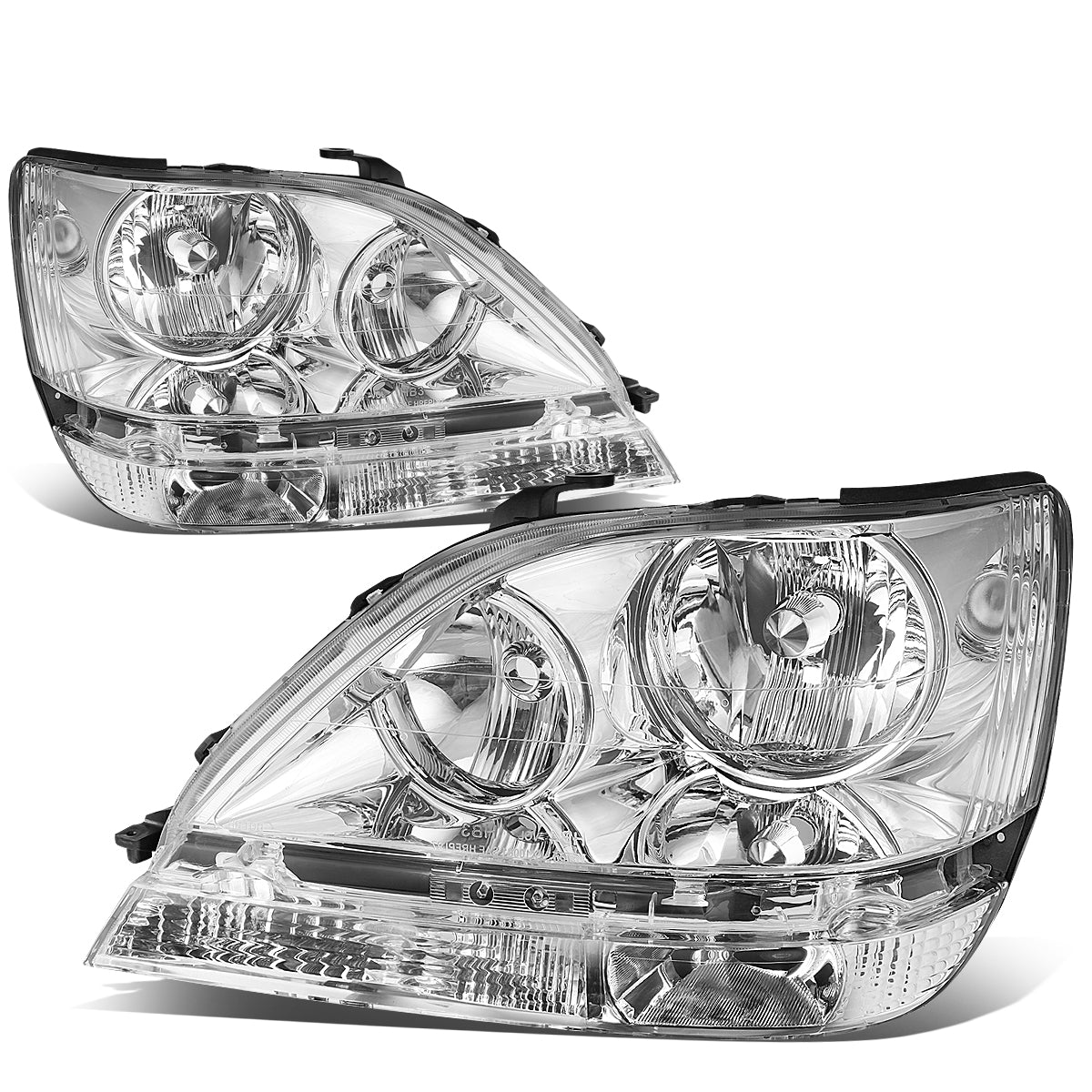 DNA Motoring, 99-03 Lexus RX300 Headlights - Chrome Housing