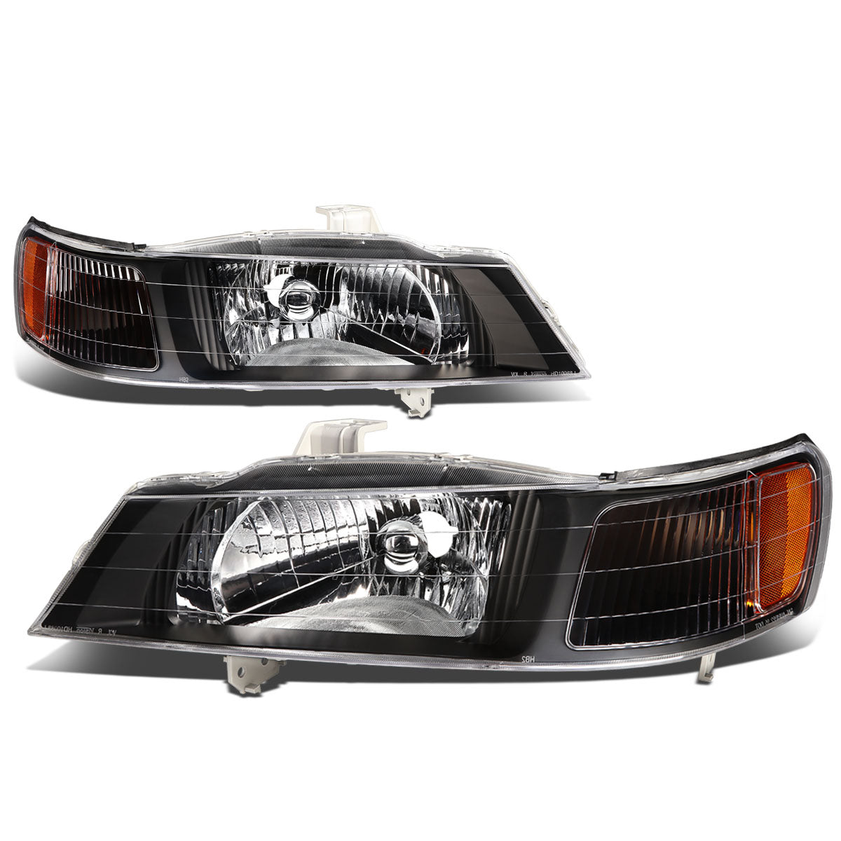 DNA Motoring, 99-04 Honda Odyssey Headlights - Black Housing Amber Corner