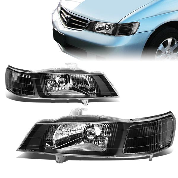 DNA Motoring, 99-04 Honda Odyssey Headlights - Black Housing Clear Corner