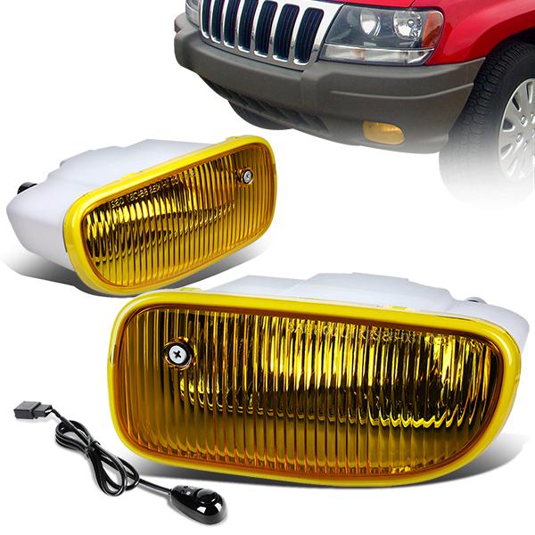 DNA Motoring, 99-04 Jeep Grand Cherokee WJ Amber Lens Fog Lights - w/Switch+Bulbs