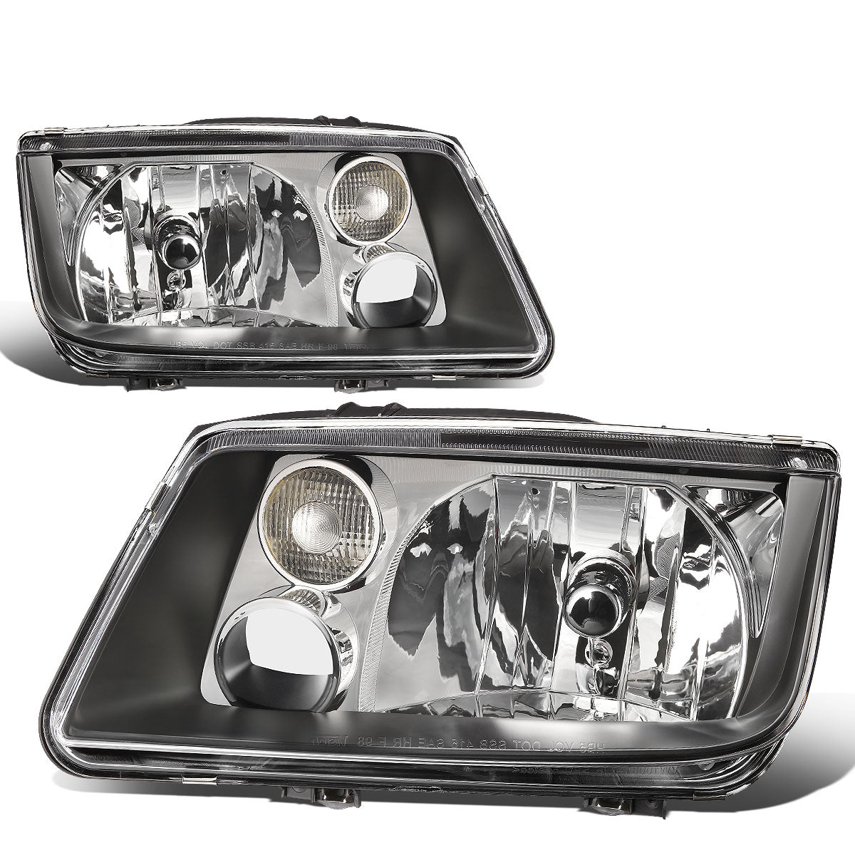 DNA Motoring, 99-05 Volkswagen Jetta MK4 Headlights - Black Housing