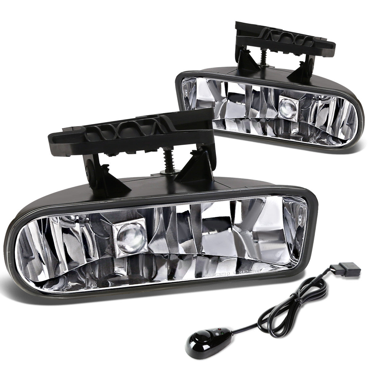 DNA Motoring, 99-06 GMC Sierra 1500 2500 3500 Yukon Clear Lens Fog Lights - w/Switch