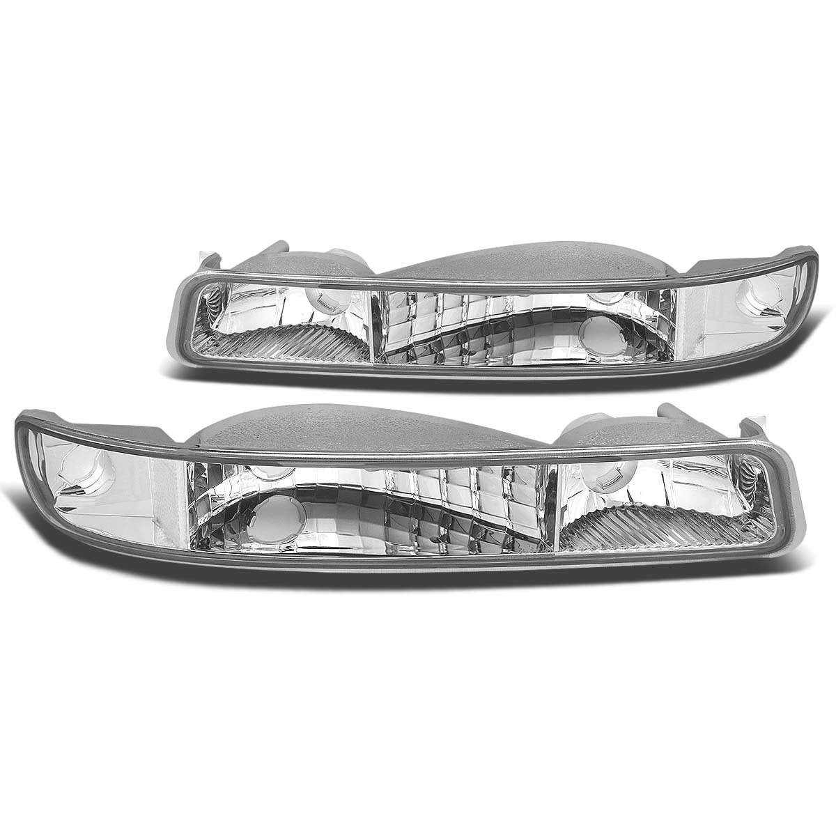 Nuvision Lighting, 99-07 GMC Sierra 1500 2500 3500 00-06 Yukon Bumper Lights - Chrome Housing Clear Corner