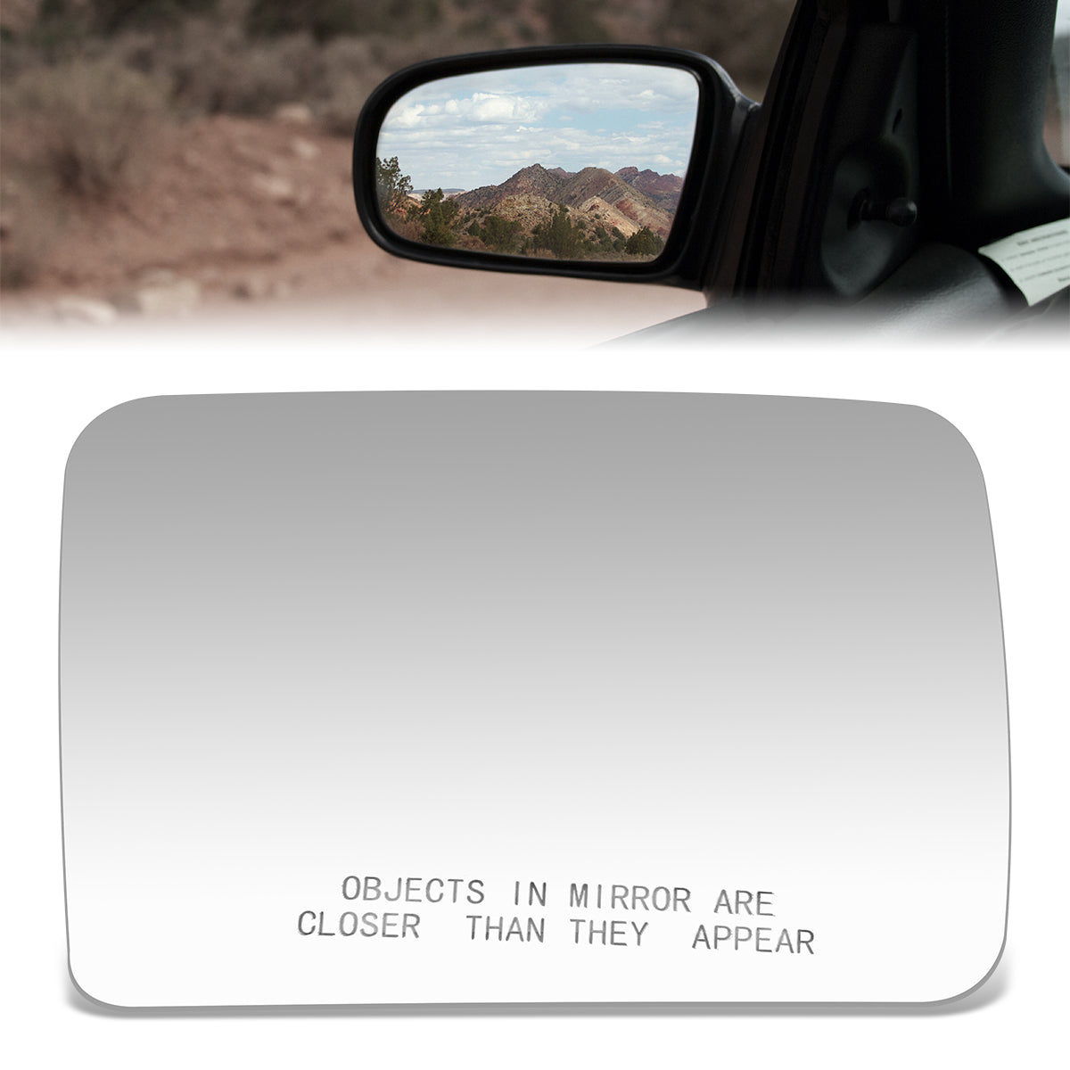 CAAP, Factory Replacement Convex Mirror Glass (Right) 87-95 Nissan Pathfinder, 86-97 Pickup