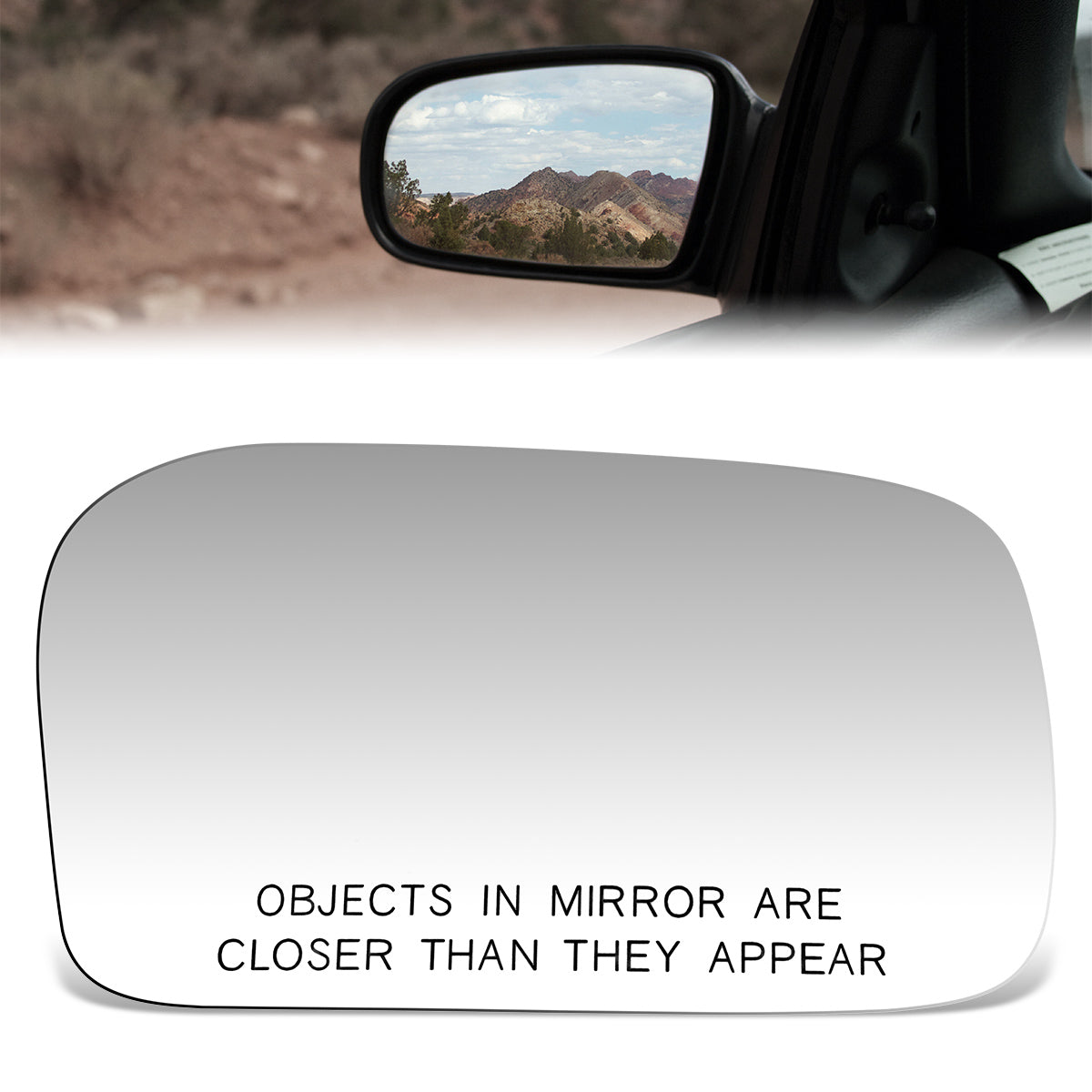 CAAP, Factory Replacement Convex Mirror Glass (Right) 91-94 Nissan Sentra, 91-93 NX