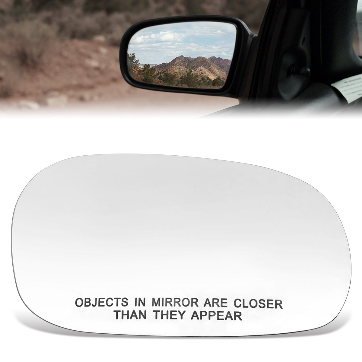 CAAP, Factory Replacement Convex Mirror Glass (Right) 95-98 Hyundai Sonata