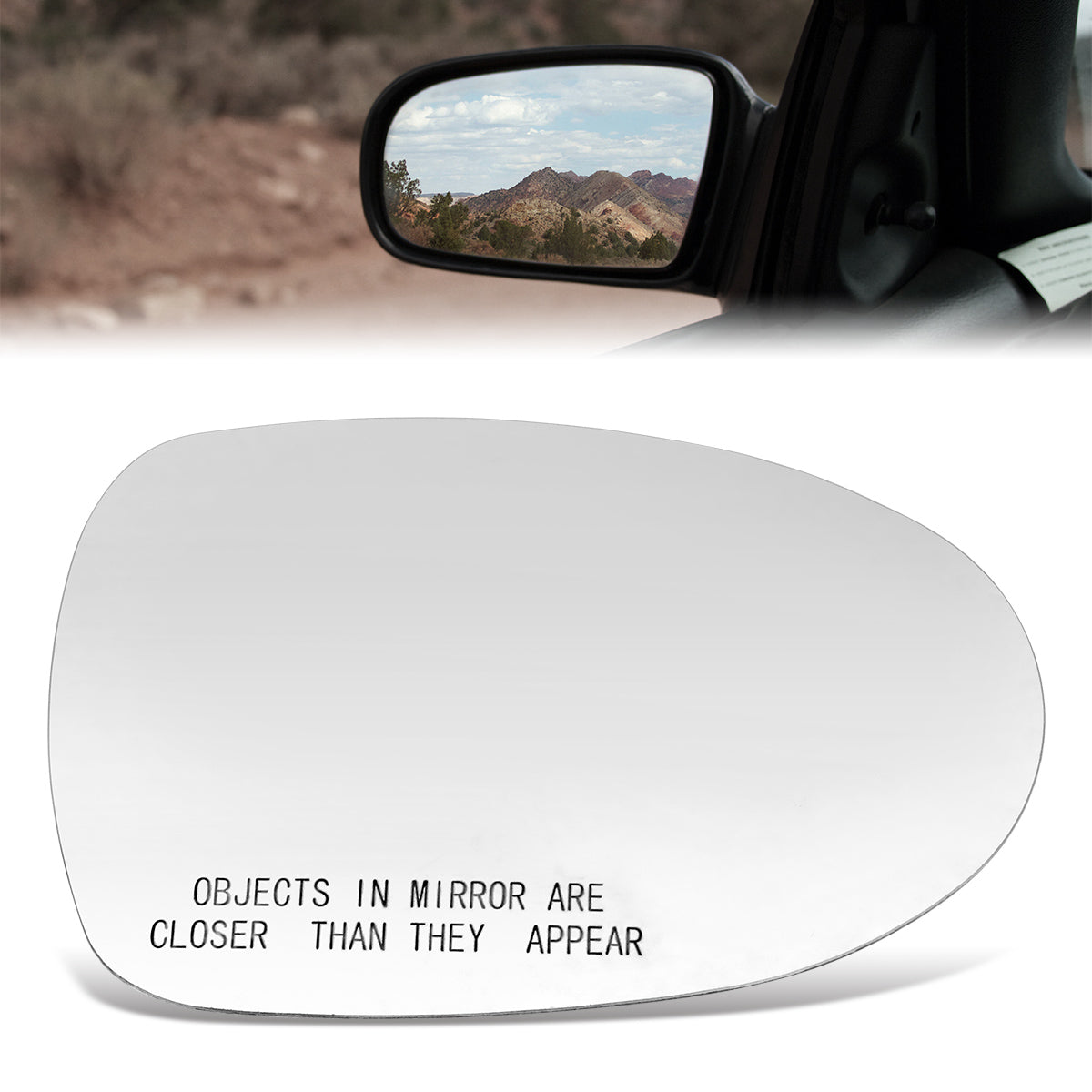 CAAP, Factory Replacement Convex Mirror Glass (Right) 95-98 Nissan 200SX, 98-01 Altima, 95-99 Sentra