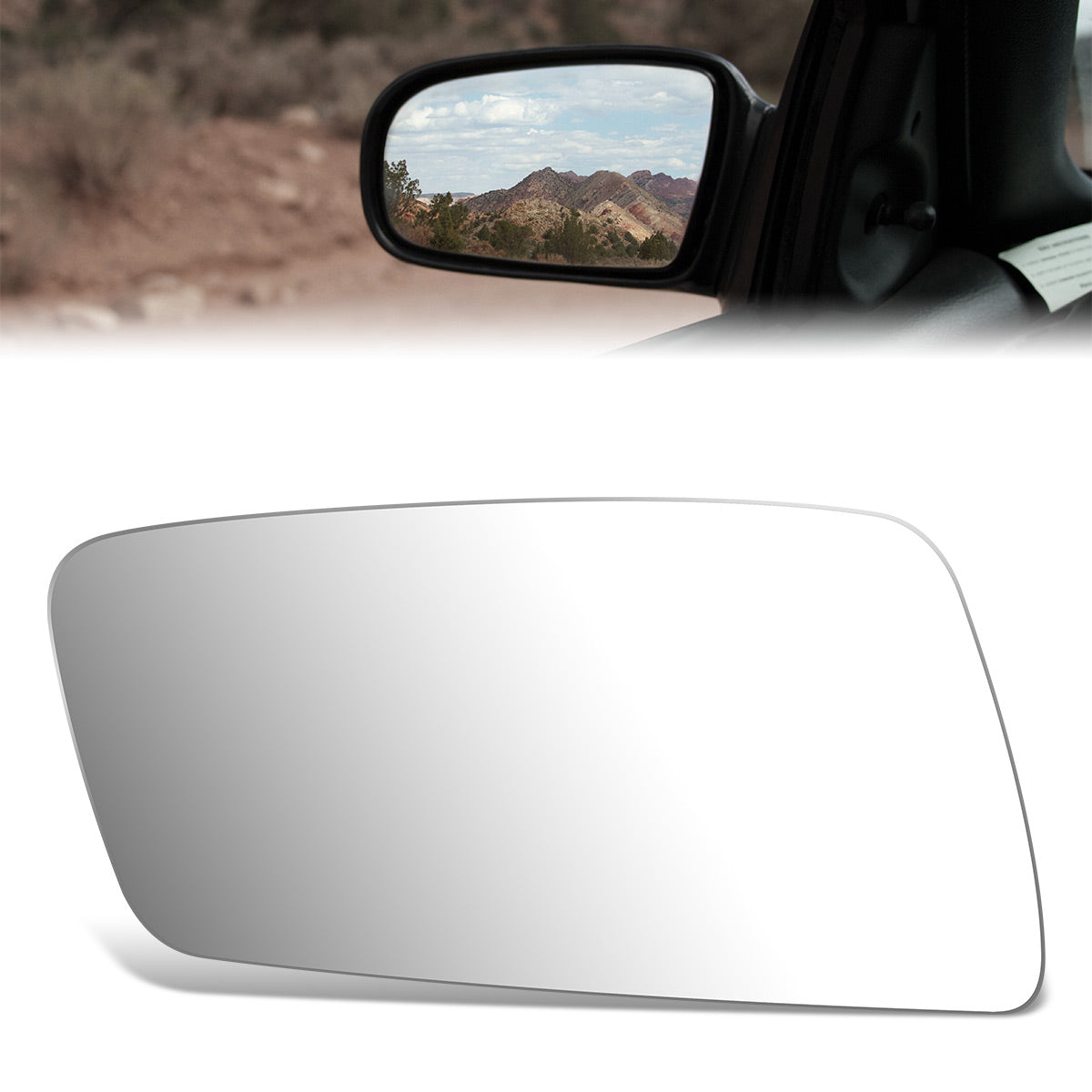 CAAP, Factory Replacement Mirror Glass (Left) 78-83 Ford Fairmont, Mercury Zephyr