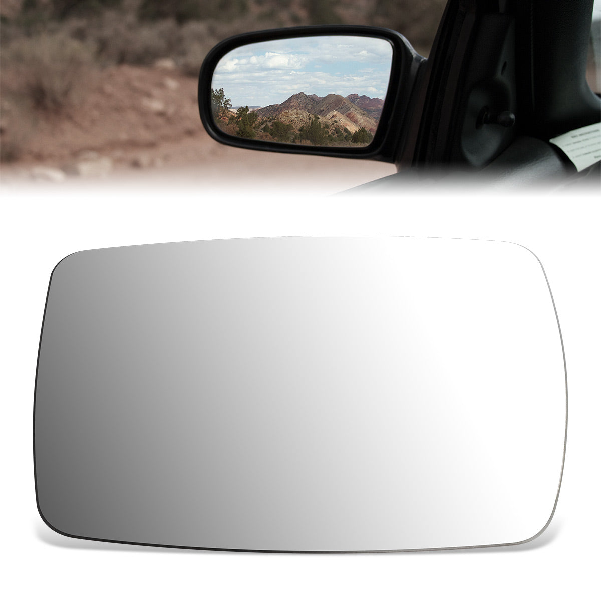 CAAP, Factory Replacement Mirror Glass (Left) 80-84 Volkswagen Jetta, 80-83 Rabbit Pickup