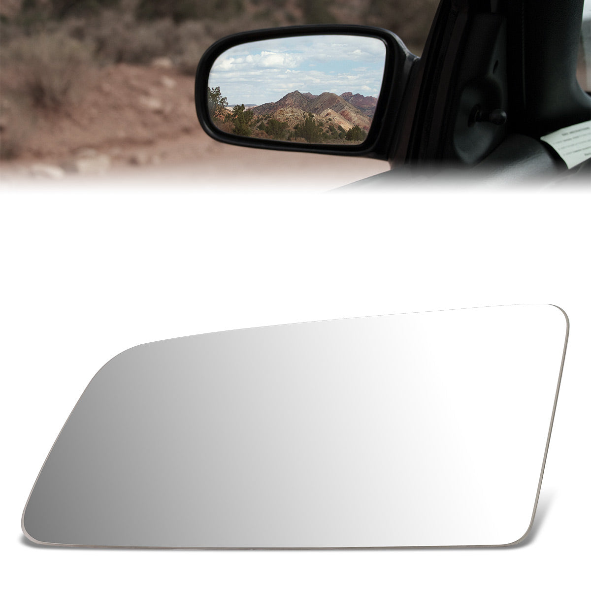 CAAP, Factory Replacement Mirror Glass (Left) 82-96 Buick Century, 82-90 Chevy Celebrity