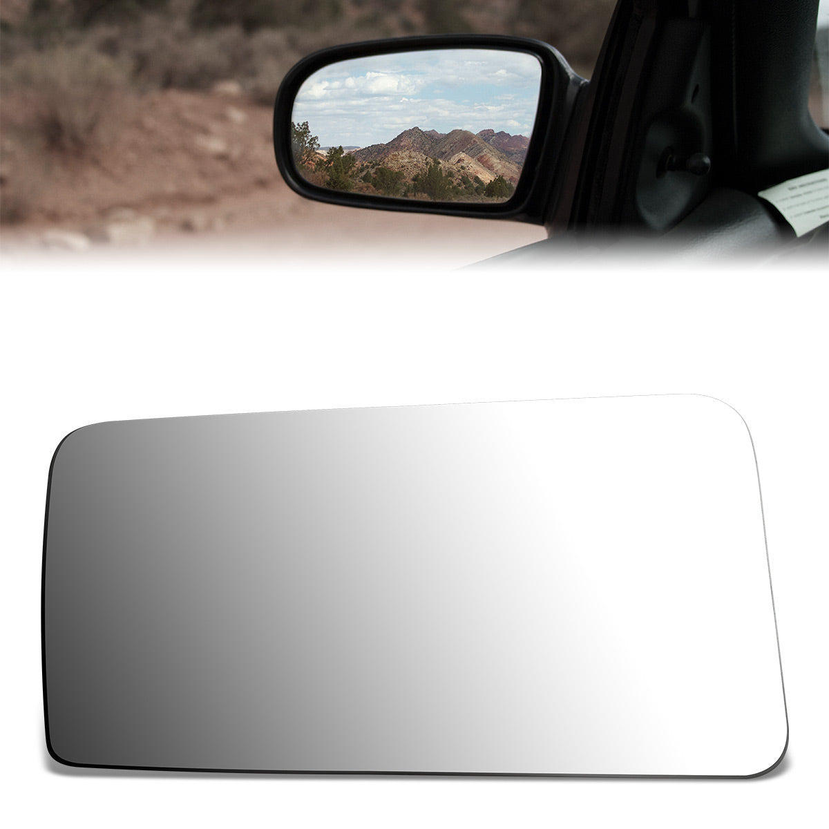 CAAP, Factory Replacement Mirror Glass (Left) 83-86 Toyota Camry, 85-89 MR2