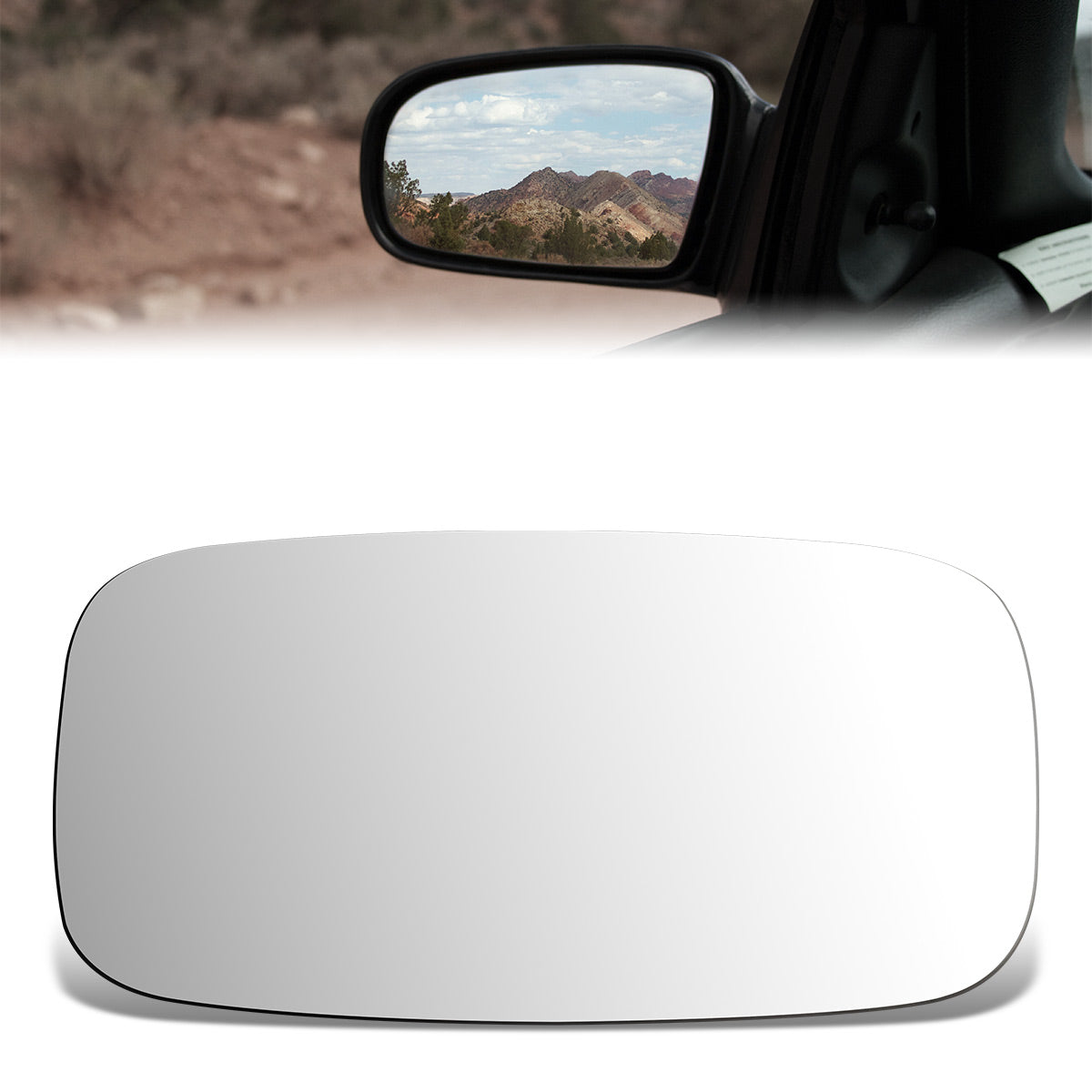 CAAP, Factory Replacement Mirror Glass (Left) 84-85 Ford Tempo, Mercury Topaz