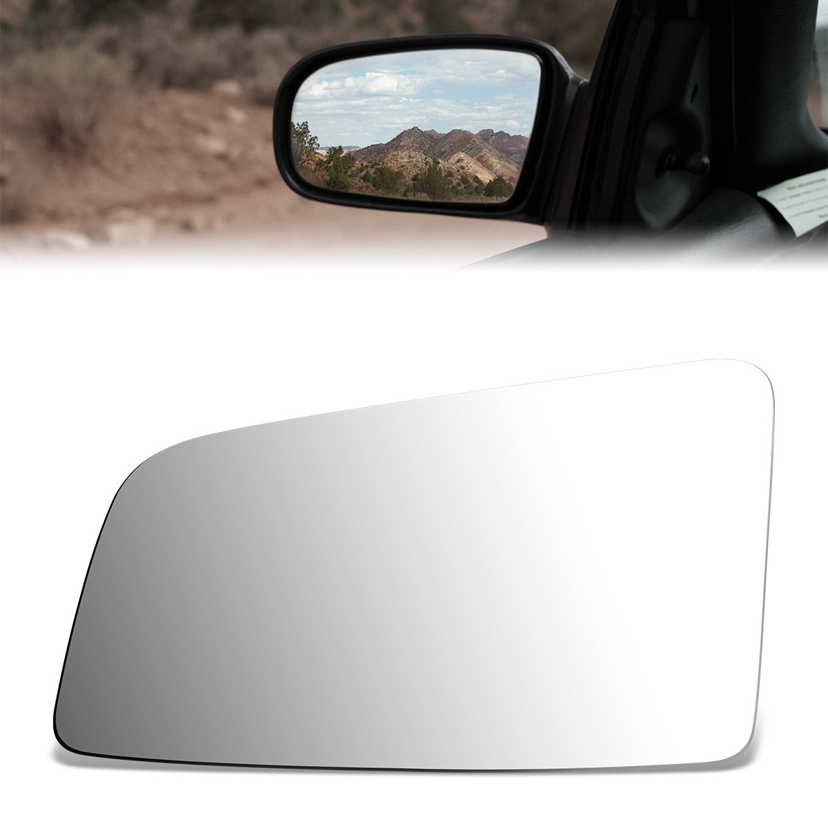 CAAP, Factory Replacement Mirror Glass (Left) 86-89 Skyhawk, 82-87 Cavalier, Firenza