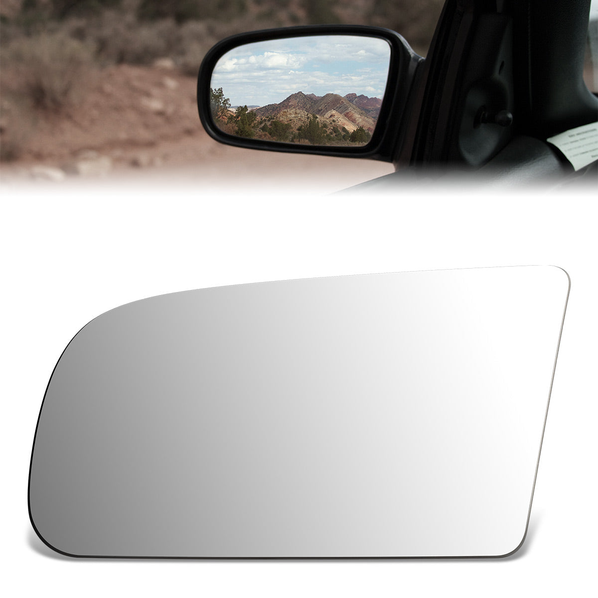 CAAP, Factory Replacement Mirror Glass (Left) 86-91 Skylark, 88-91 Cutlass Calais, 85-91 Grand Am