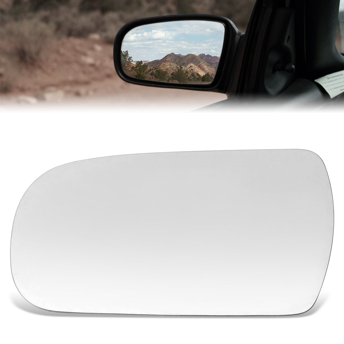 CAAP, Factory Replacement Mirror Glass (Left) 87-91 Toyota Camry