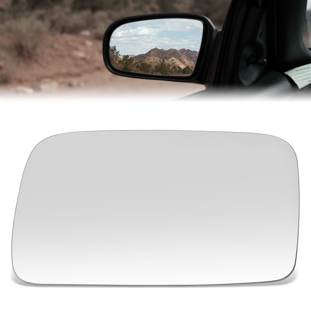 CAAP, Factory Replacement Mirror Glass (Left) 88-92 Volkswagen Golf, Jetta