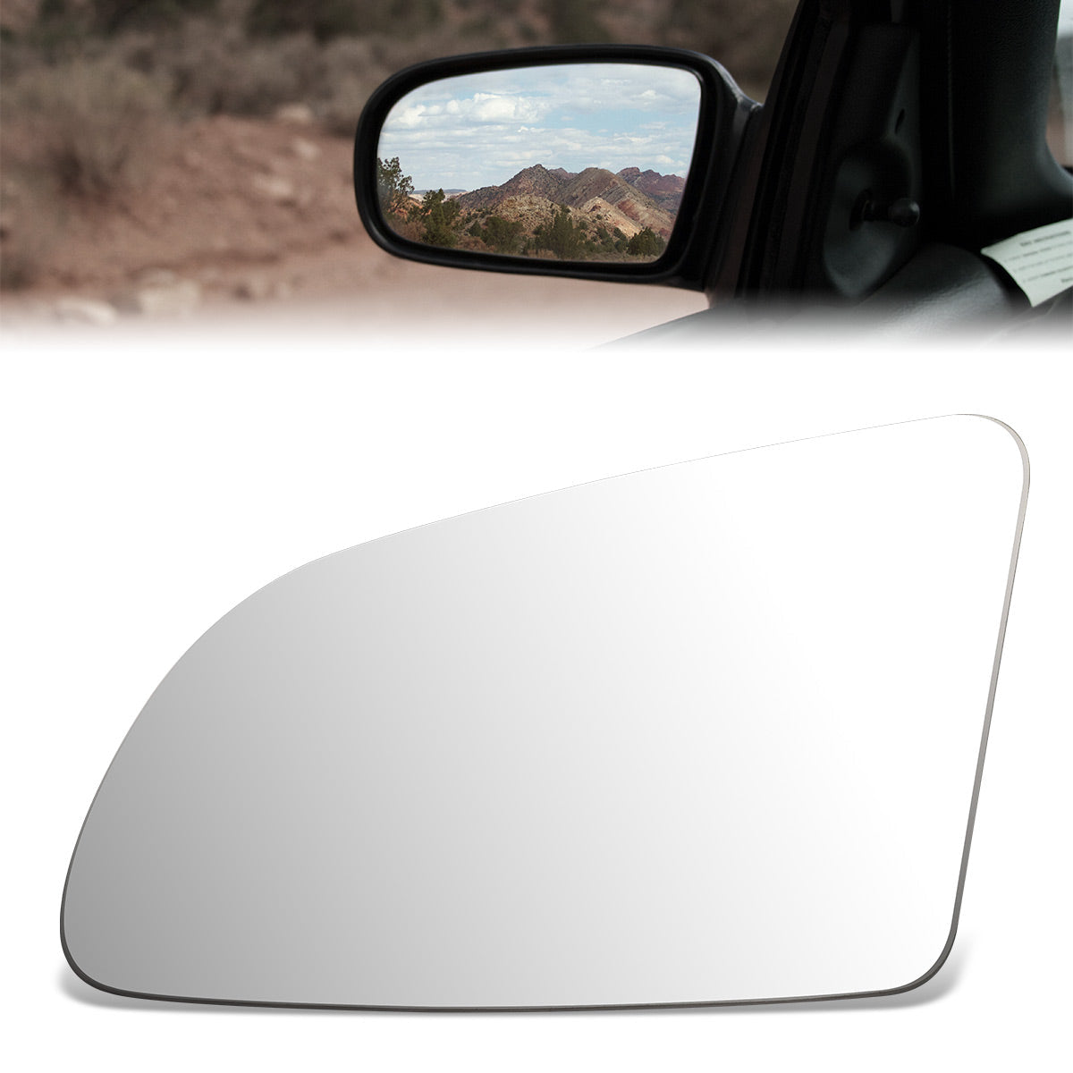 CAAP, Factory Replacement Mirror Glass (Left) 88-94 Ford Tempo, Mercury Topaz