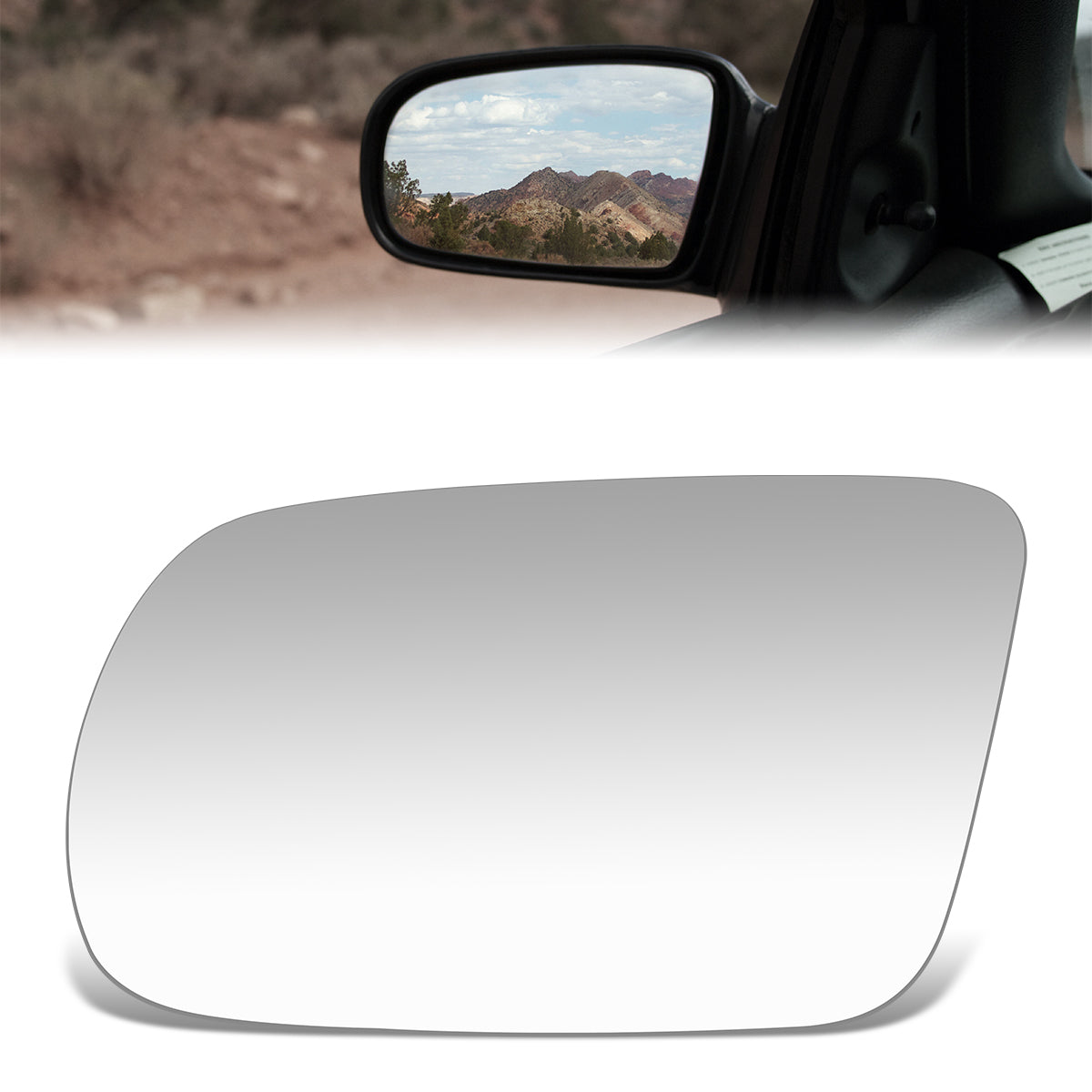 CAAP, Factory Replacement Mirror Glass (Left) 88-97 Oldsmobile Cutlass Supreme, 90-92 Toronado